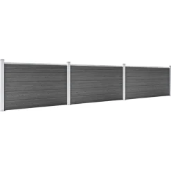 Clôtures & Barrières-vidaXL Ensemble de panneau de clôture WPC 526x105 cm Noir