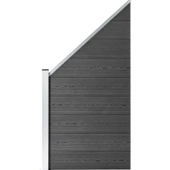 Clôtures & Barrières-vidaXL Ensemble de panneau de clôture WPC 1484x(105-186) cm Noir