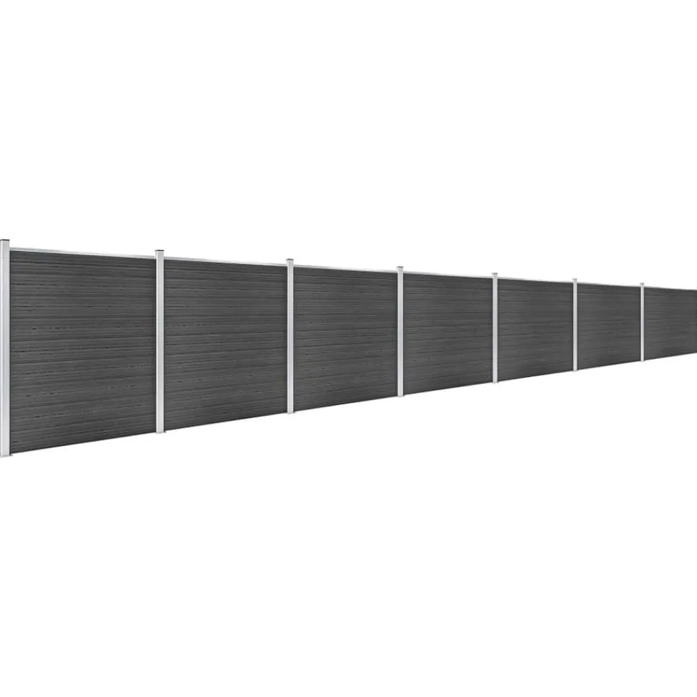vidaXL Ensemble de panneau de clôture WPC 1218x186 cm