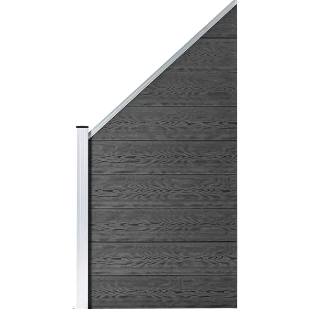 Clôtures & Barrières-vidaXL Ensemble de panneau de clôture WPC 619x(105-186) cm Noir
