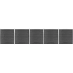 Clôtures & Barrières-vidaXL Ensemble de panneau de clôture WPC 872x186 cm Noir