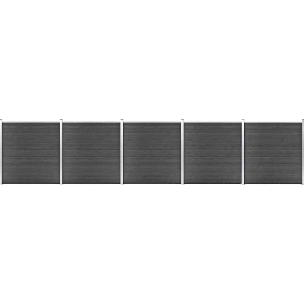 Clôtures & Barrières-vidaXL Ensemble de panneau de clôture WPC 872x186 cm Noir