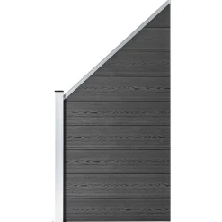 vidaXL Ensemble de panneau de clôture WPC 1657x(105-186) cm