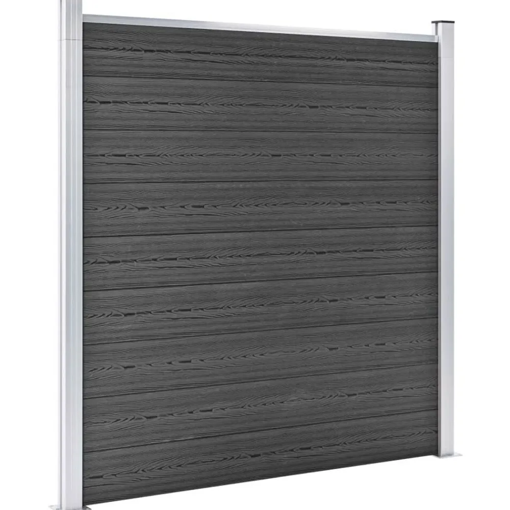 vidaXL Ensemble de panneau de clôture WPC 1657x(105-186) cm