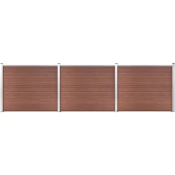 Clôtures & Barrières-vidaXL Ensemble de panneau de clôture WPC 526x146 cm Marron