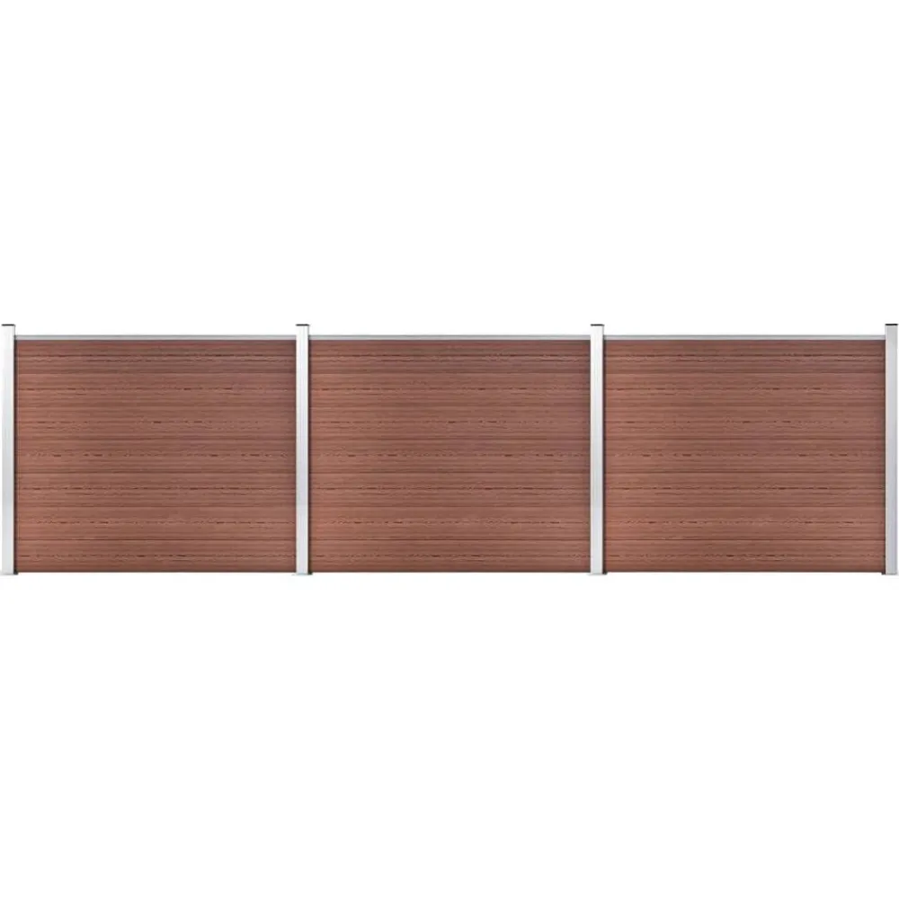 Clôtures & Barrières-vidaXL Ensemble de panneau de clôture WPC 526x146 cm Marron