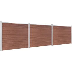 Clôtures & Barrières-vidaXL Ensemble de panneau de clôture WPC 526x146 cm Marron