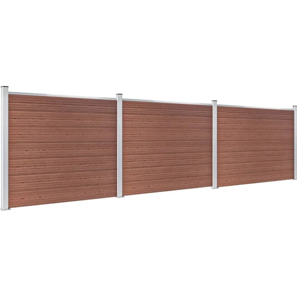 Clôtures & Barrières-vidaXL Ensemble de panneau de clôture WPC 526x146 cm Marron