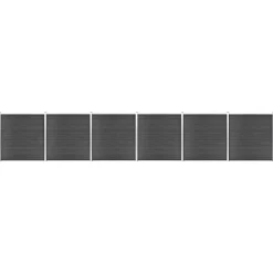 Clôtures & Barrières-vidaXL Ensemble de panneau de clôture WPC 1045x186 cm Noir