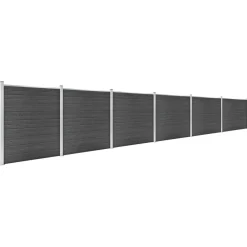 Clôtures & Barrières-vidaXL Ensemble de panneau de clôture WPC 1045x186 cm Noir