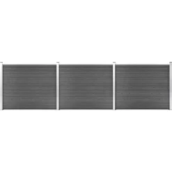Clôtures & Barrières-vidaXL Ensemble de panneau de clôture WPC 526x146 cm Noir