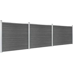 Clôtures & Barrières-vidaXL Ensemble de panneau de clôture WPC 526x146 cm Noir