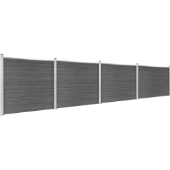 Clôtures & Barrières-vidaXL Ensemble de panneau de clôture WPC 699x146 cm Noir