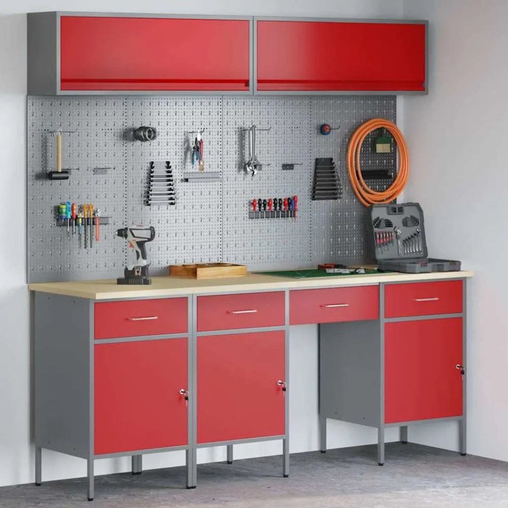 vidaXL Ensemble de placards de travail avec tiroir 10 pcs