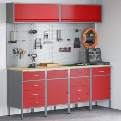 vidaXL Ensemble de placards de travail avec tiroir 10 pcs