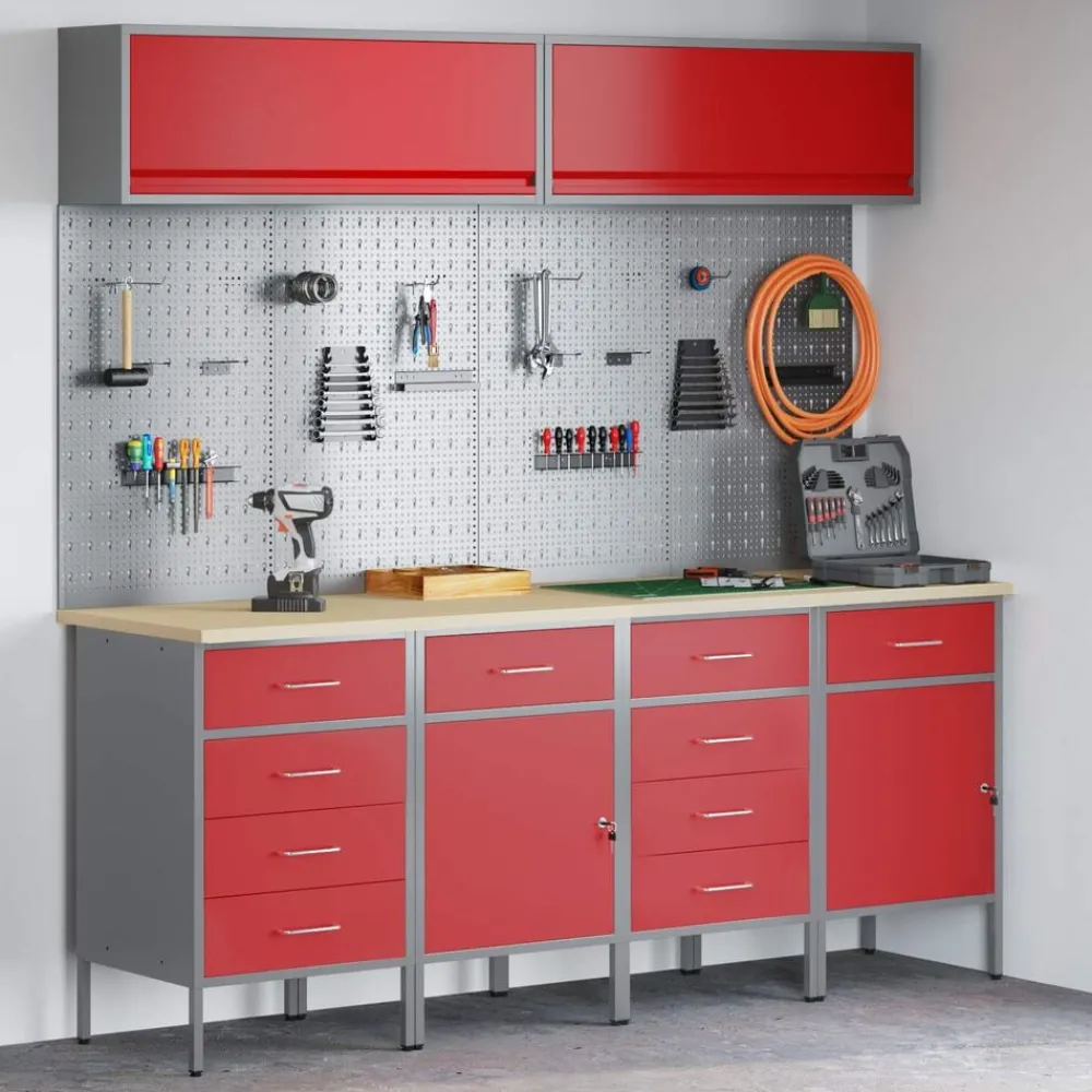 vidaXL Ensemble de placards de travail avec tiroir 10 pcs