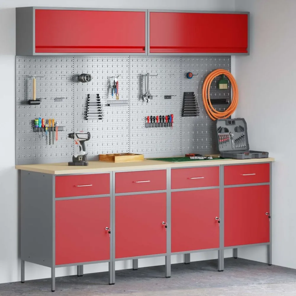 vidaXL Ensemble de placards de travail avec tiroir 10 pcs
