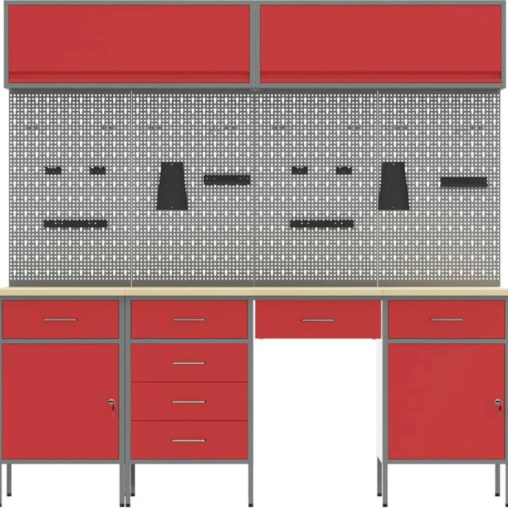 vidaXL Ensemble de placards de travail avec tiroir 10 pcs