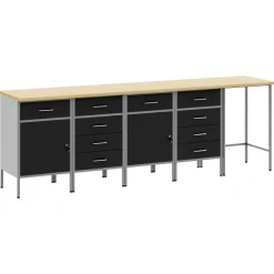 vidaXL Ensemble de placards de travail avec tiroir 5 pcs et gris