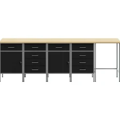 vidaXL Ensemble de placards de travail avec tiroir 5 pcs et gris