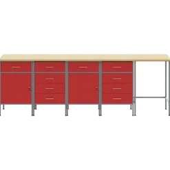vidaXL Ensemble de placards de travail avec tiroir 5 pcs et Gris