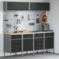 vidaXL Ensemble de placards de travail avec tiroir 10 pcs