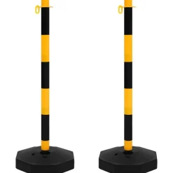 Signalétique-vidaXL Ensemble de poteaux à chaîne avec chaîne en plastique 10 m Jaune
