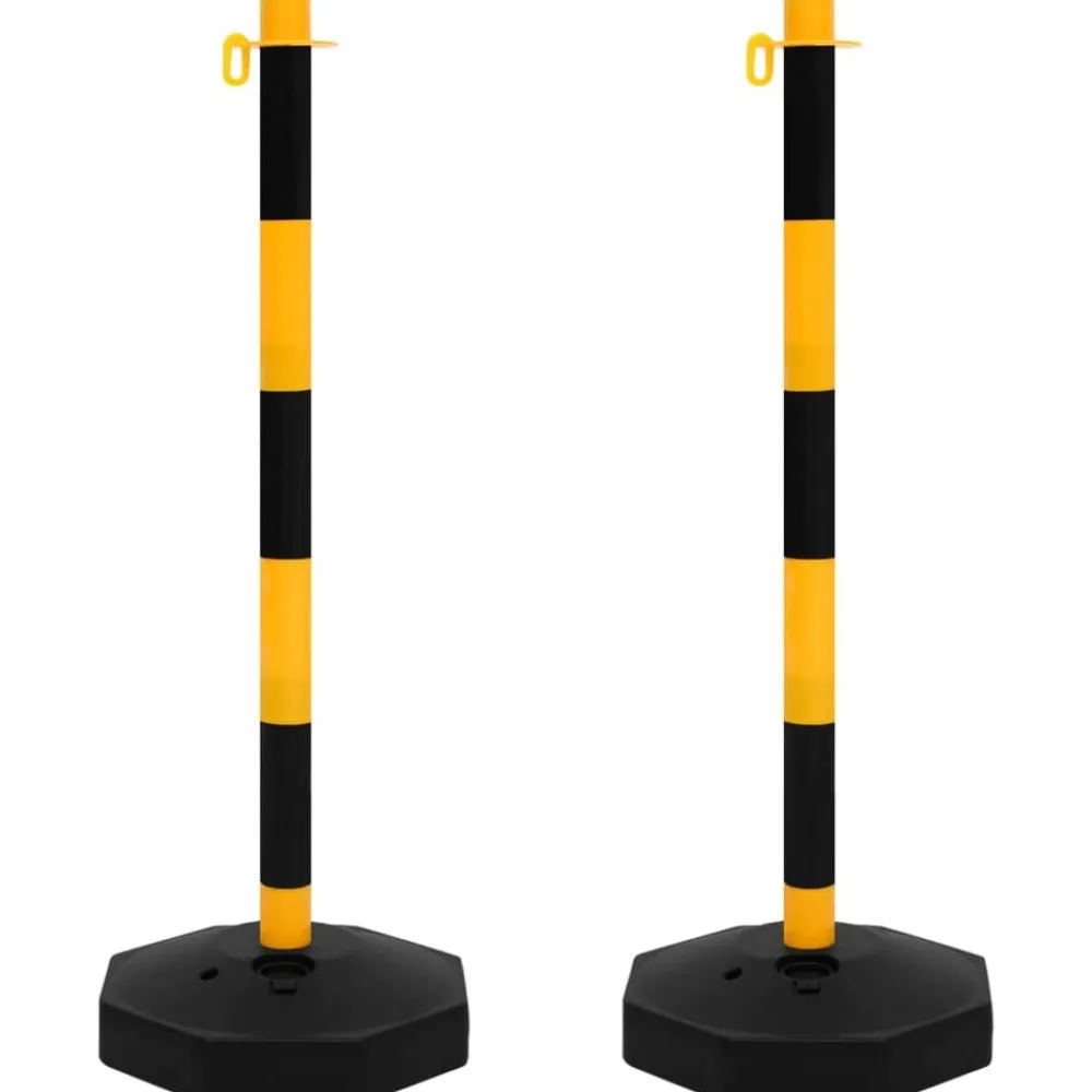 Signalétique-vidaXL Ensemble de poteaux à chaîne avec chaîne en plastique 10 m Jaune