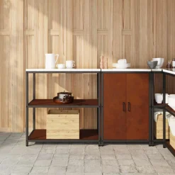 vidaXL Ensemble de rangement cuisine 2 pcs Rouillé