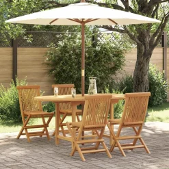 Mobilier De Jardin-vidaXL Ensemble de salle à manger pour jardin 5 pcs Marron