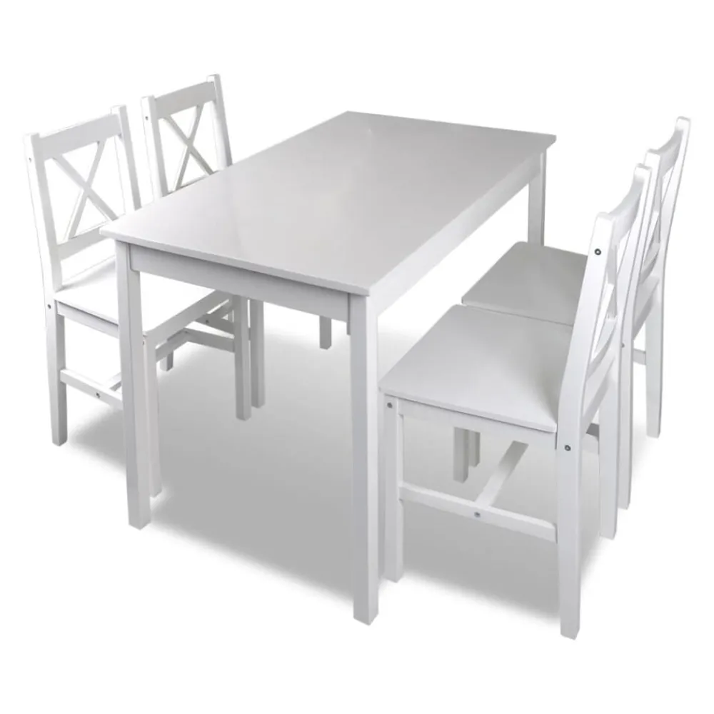 Ensembles De Meubles-vidaXL Ensemble de salle à manger 5 pcs Blanc