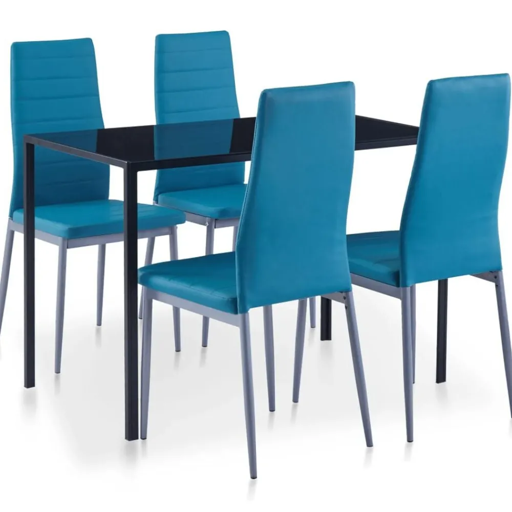 Ensembles De Meubles-vidaXL Ensemble de salle à manger 5 pcs Bleu