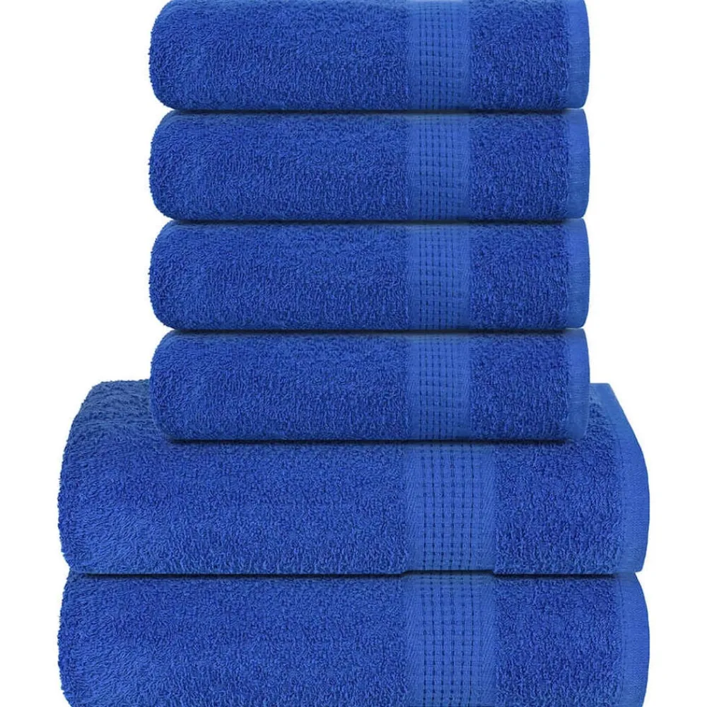 Linge-vidaXL Ensemble de serviettes FROGN 6 pcs 360 g/m² Bleu