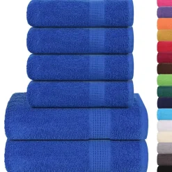 Linge-vidaXL Ensemble de serviettes FROGN 6 pcs 360 g/m² Bleu