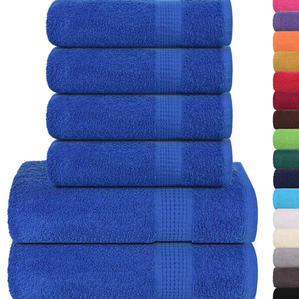 Linge-vidaXL Ensemble de serviettes FROGN 6 pcs 360 g/m² Bleu