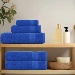 Linge-vidaXL Ensemble de serviettes FROGN 6 pcs 360 g/m² Bleu