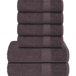 Linge-vidaXL Ensemble de serviettes FROGN 6 pcs 360 g/m² Anthracite