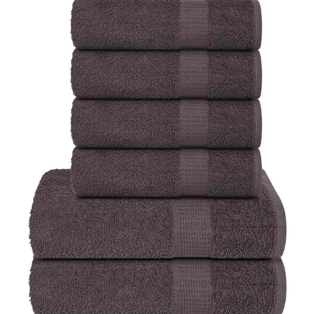 Linge-vidaXL Ensemble de serviettes FROGN 6 pcs 360 g/m² Anthracite