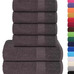 Linge-vidaXL Ensemble de serviettes FROGN 6 pcs 360 g/m² Anthracite