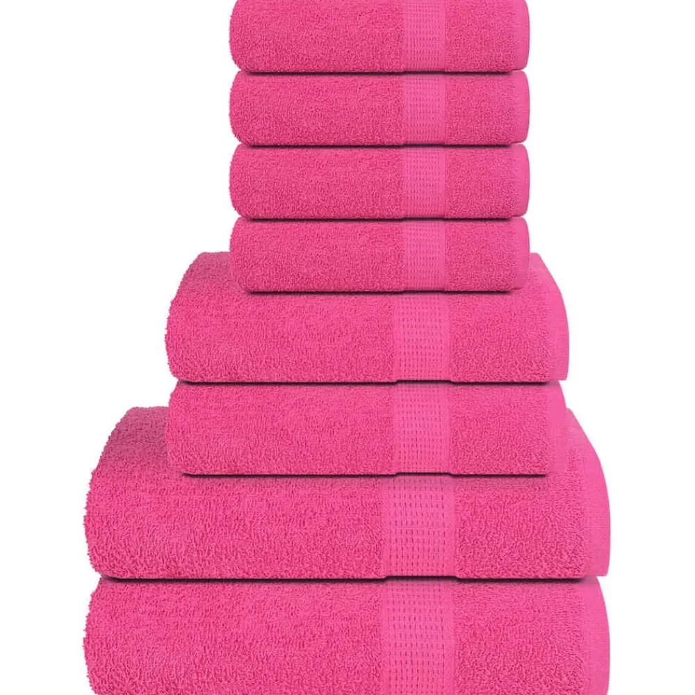 Linge-vidaXL Ensemble de serviettes FROGN 8 pcs 360 g/m² Rose