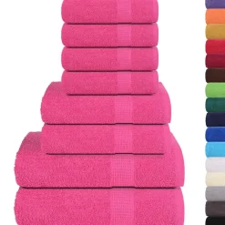 Linge-vidaXL Ensemble de serviettes FROGN 8 pcs 360 g/m² Rose