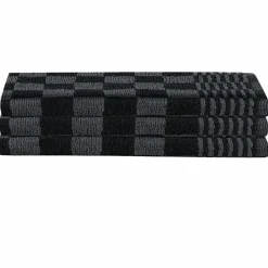 Linge-vidaXL Ensemble de serviettes et gants de four porte-pots 15 pcs Noir