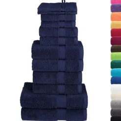 Linge-vidaXL Ensemble de serviettes de qualité supérieure SOLUND 12 pcs Bleu marine