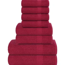 vidaXL Ensemble de serviettes FROGN 8 pcs bordeaux 360 g/m²