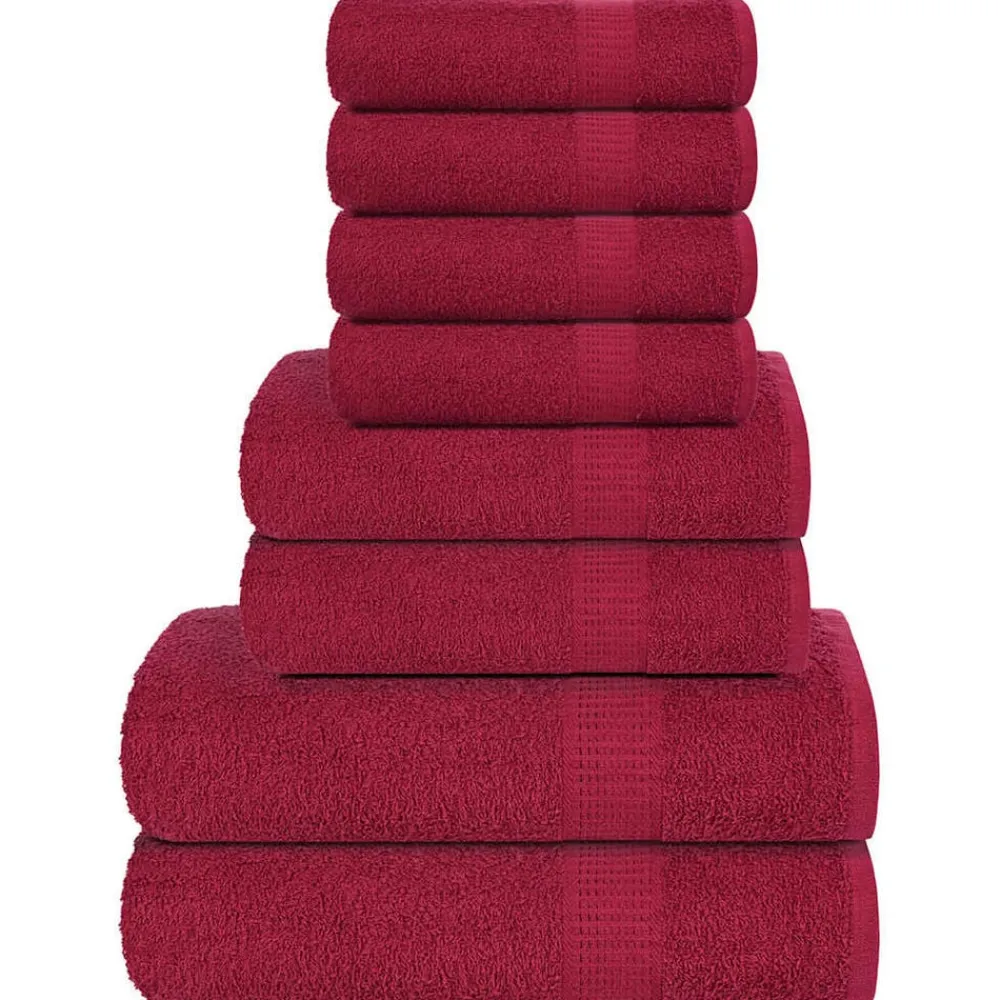 vidaXL Ensemble de serviettes FROGN 8 pcs bordeaux 360 g/m²
