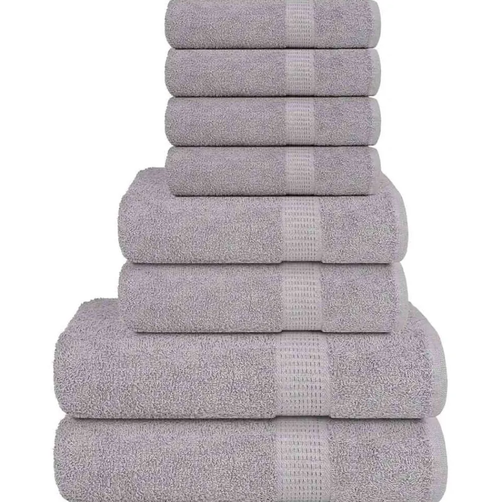 Linge-vidaXL Ensemble de serviettes FROGN 8 pcs 360 g/m² Gris