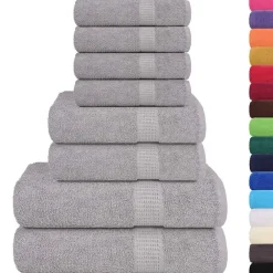 Linge-vidaXL Ensemble de serviettes FROGN 8 pcs 360 g/m² Gris