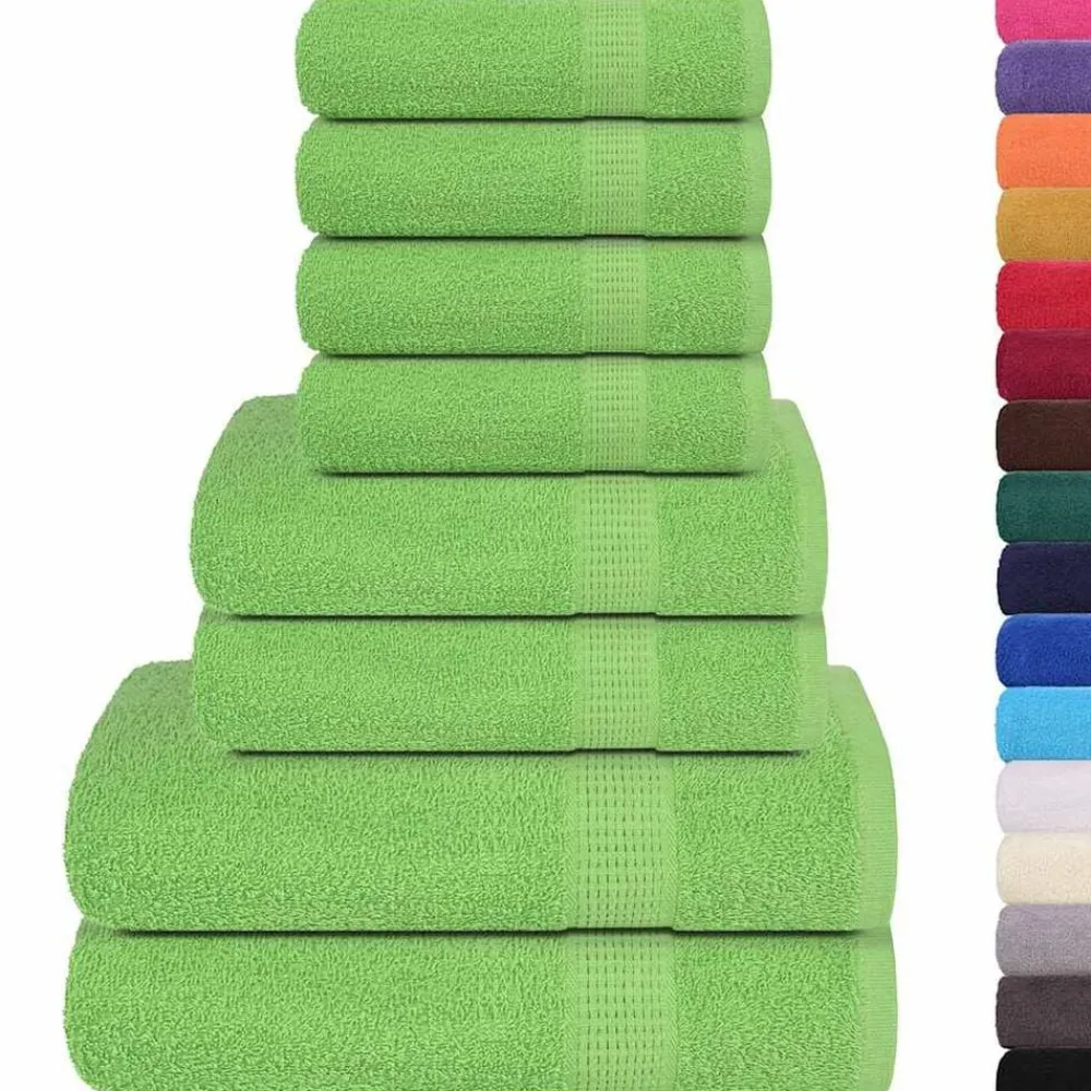 vidaXL Ensemble de serviettes FROGN 8 pcs vert pomme 360 g/m²