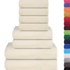 vidaXL Ensemble de serviettes FROGN 8 pcs crème 360 g/m²