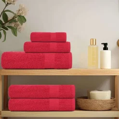 Linge-vidaXL Ensemble de serviettes FROGN 8 pcs 360 g/m² Rouge